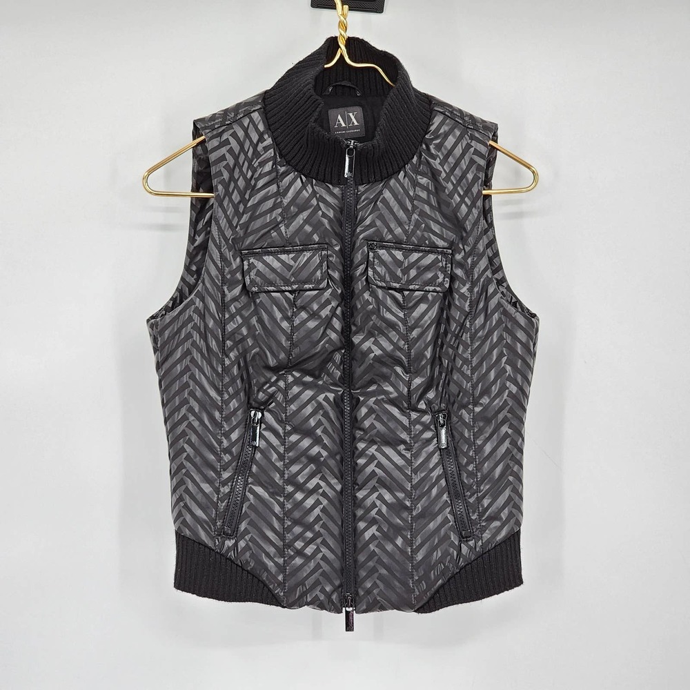 Armani Exchange Women's Black Puffer Sweater Vest Size Small